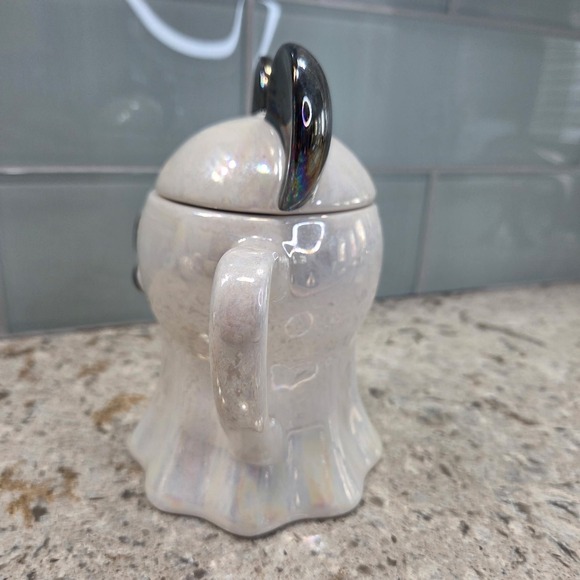 Disney Mickey Mouse Iridescent Ghost Mug with Lid Zrike Brands Halloween Ceramic - Picture 5 of 8